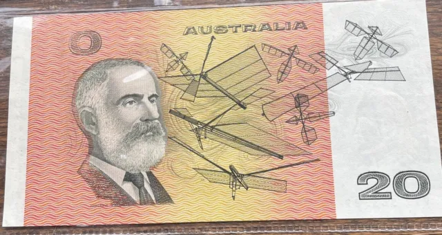 Australia $20 Twenty Dollar Note With Flaw.