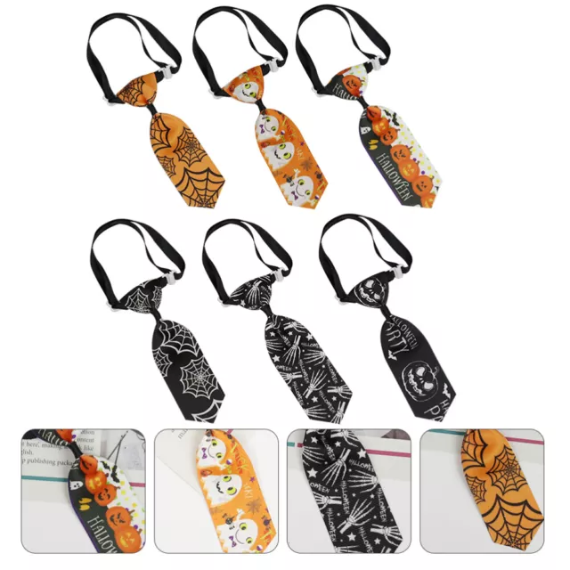 6 Pcs Pet Tie Ribbon Halloween Dog Collar Small Out Costume