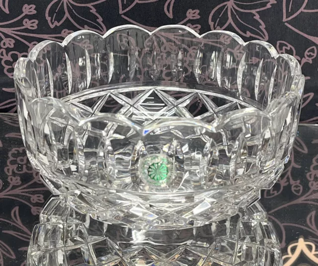 Galway Fine Crystal 6" Bowl Rathmore Pattern Scalloped Edge Rare Hand Cut