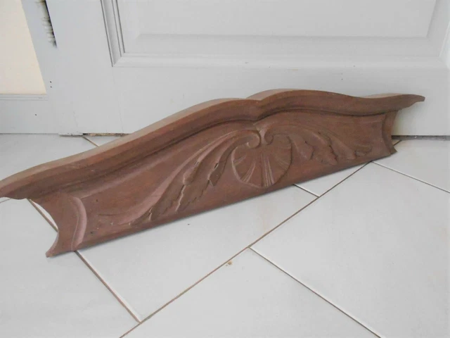 Vintage French oak wood  PEDIMENT FRONTON