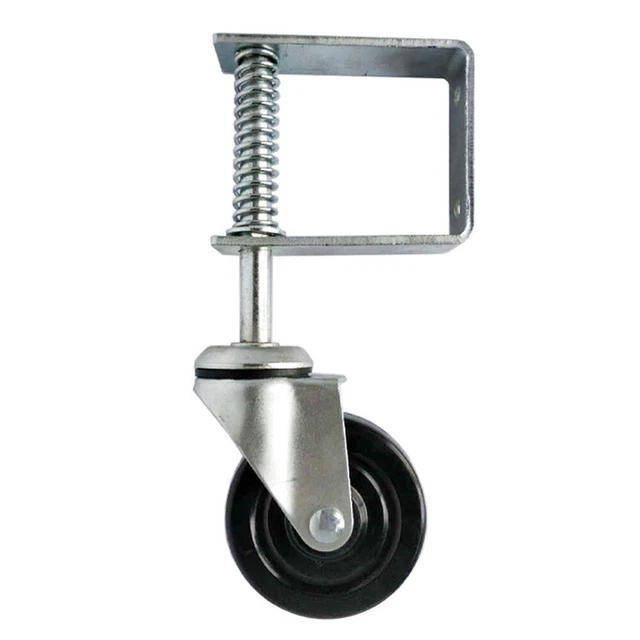 4 INCH SPRING Loaded Gate Caster Door Wheel Adjustable Stand £13.14 ...