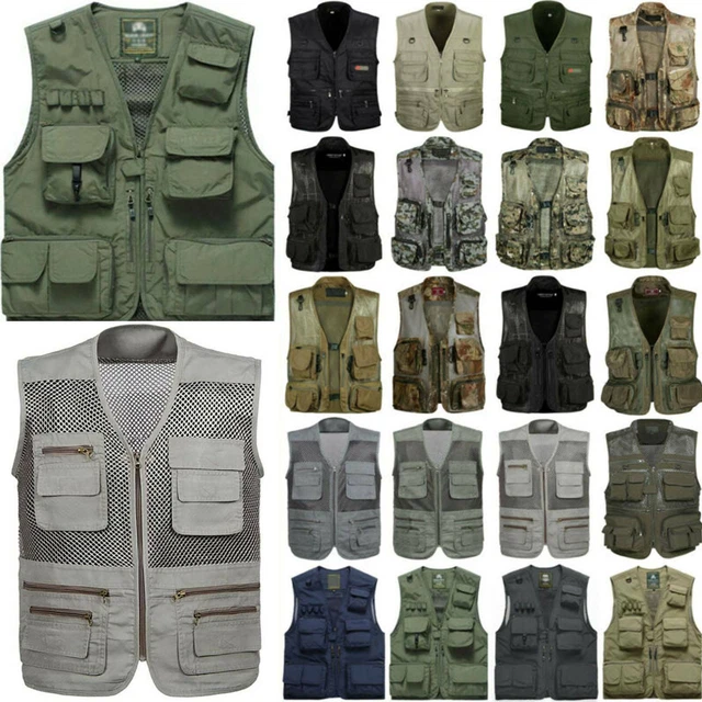 Mens sleeveless deals safari jacket