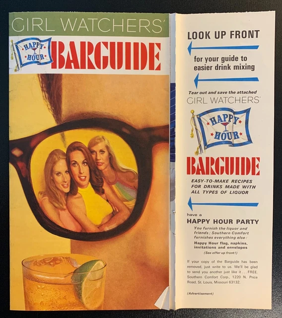 Girl Watchers' Barguide - Southern Comfort ad pamphlet - Playboy 1969