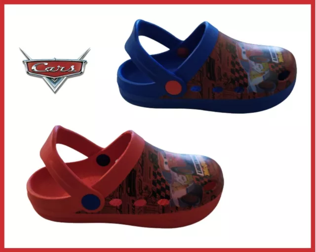 ciabatte da bambino pantofole per bimbo in gomma sandali Cars Disney rosso blu