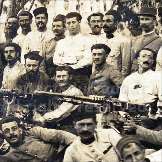 1917 Algerian Machine Gun Postcard Military Algiers Army Photo Ww1 Rppc