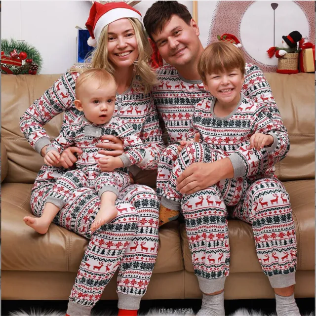 Family Matching Adult Kids Christmas Pyjamas Xmas Nightwear Pajamas Pjs Set AU