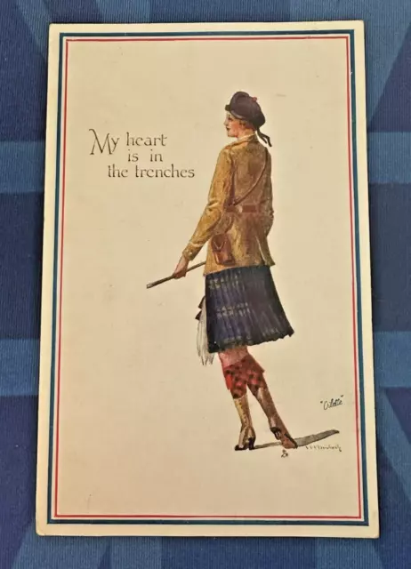 R Tuck 1. Weltkrieg Militär Postkarte 1915 Damen Armee Suffragette Gordon Highlander