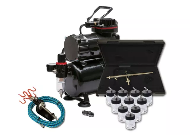 Piston Compressor With 3 Litre Tank & Harder & Steenbeck Ultra X Airbrush Kit