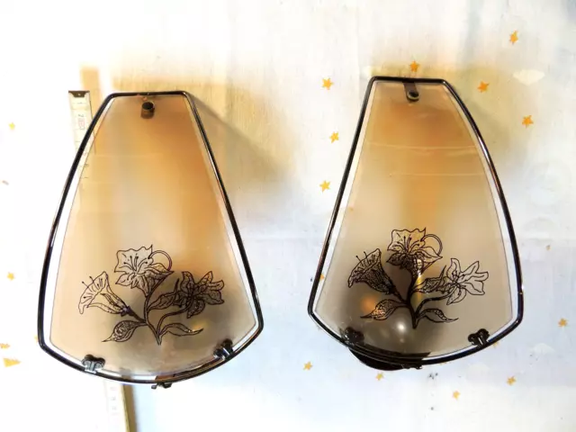 2x alte Wandlampen aus den 70/80iger Jahren-aus Glas