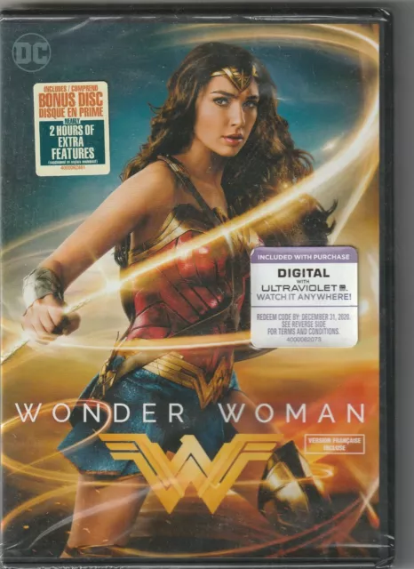 New Wonder Woman DVD Movie DC Comic with Bonus Disc Bilingual (2017)