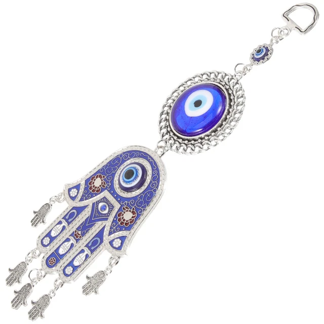 Porte-clés Turc œil Bleu Et Pompon - 2 Pièces Décoratives Anti-mauvais œil, Pendentif Hibou Et Papillon