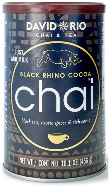 (35,07€/kg) David Rio Black Rhino Chai Latte, 456 g Dose, Pulver, Tee, USA
