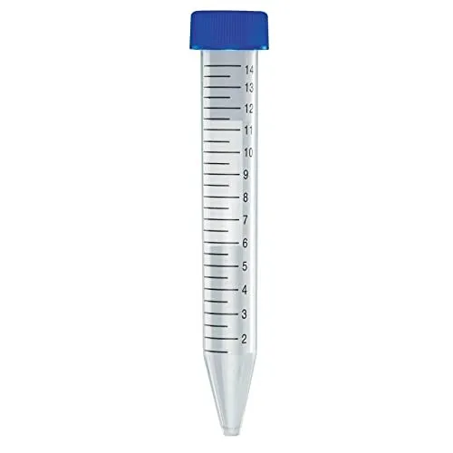 Globe Scientific 6285 Polypropylene Centrifuge Tube with Attached Blue Flat T...
