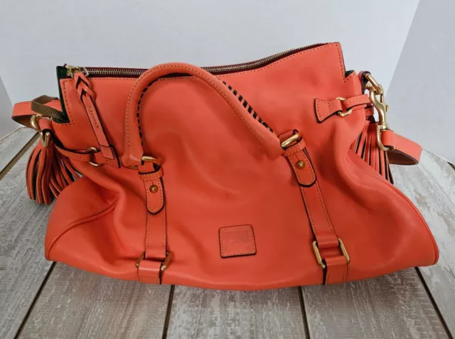 Dooney & Bourke Florentine Mini Satchel 8L979 SI Salmon Orange Leather