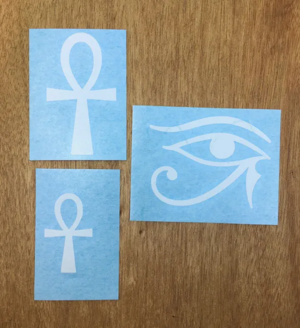 Eye of Horus and Ankh 3 Pack of Vinyl Decal Stickers- Spiritual Stickers