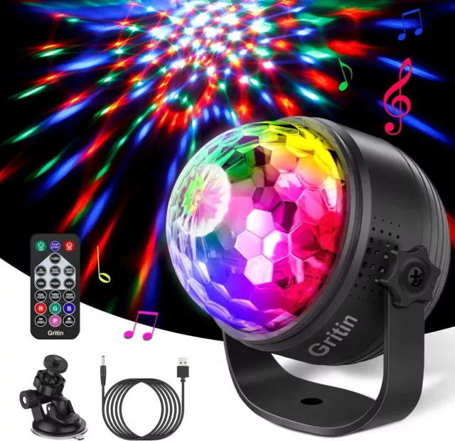 Mini boule disco RGB Party LED Noir, Eclairage et jeux de lumière