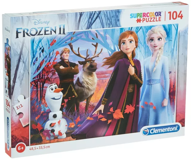 Clementoni- Supercolor Disney La Reine des Neiges 2-3x48 Enfant-boîte de 3  Puzzles (48 pièces) -fabriqué en Italie, 4 Ans et Plus, 25240, Multicolore
