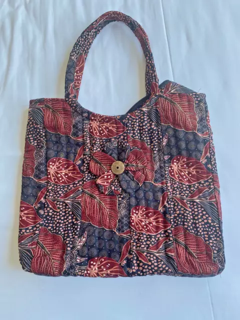 Bag Purse Pocket Tote Java Black Burgundy New Fabric Cloth Batik Bali Indonesia