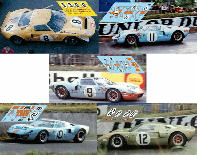 Décalcomanie Ford GT40 Le Mans Test 1964 - Échelle 1:32, 1:24, 1:43, 1:18 - Neuf, Pour Modélisme