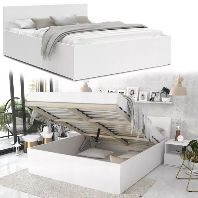 Bett mit Lattenrost Jugendbett Doppelbett mit/ohne Matratze Bettkasten