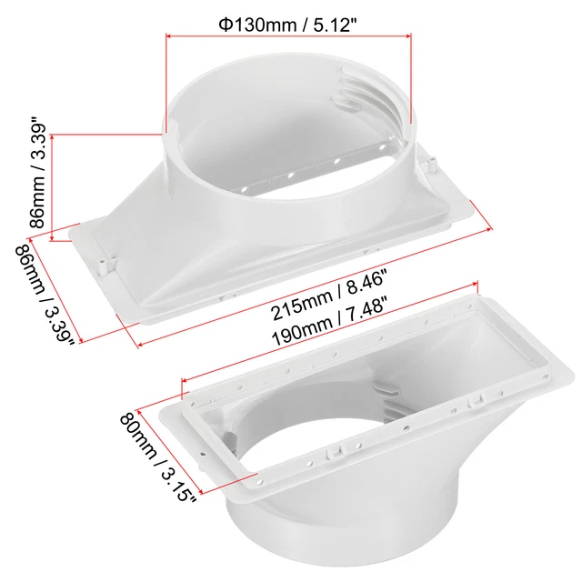Échappement Tuyau 5,1 Pouce Tube Connecteur Adaptateur pour Portable Climatiseur 2