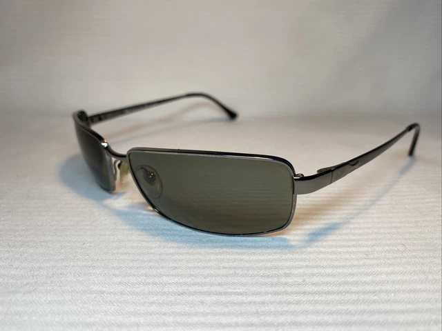 PERSOL 2281-S 513/58 Silver Gunmetal Frame Green Glass Lens Sz 58[]16 Sunglasses