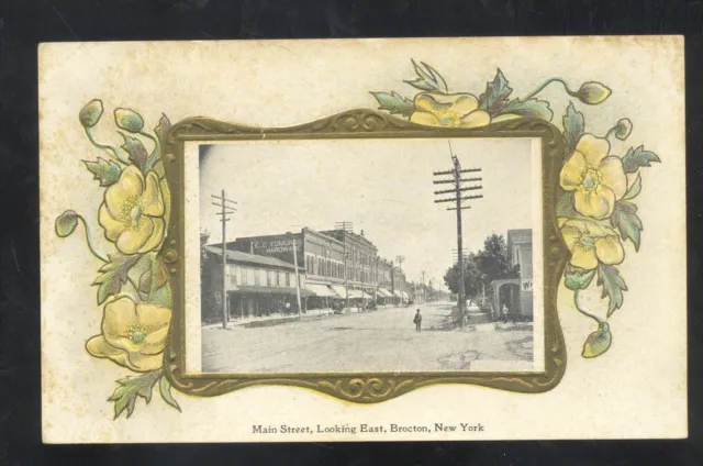 Brocton New York Ny Downtown Main Street Scene Vintage Postcard Ny