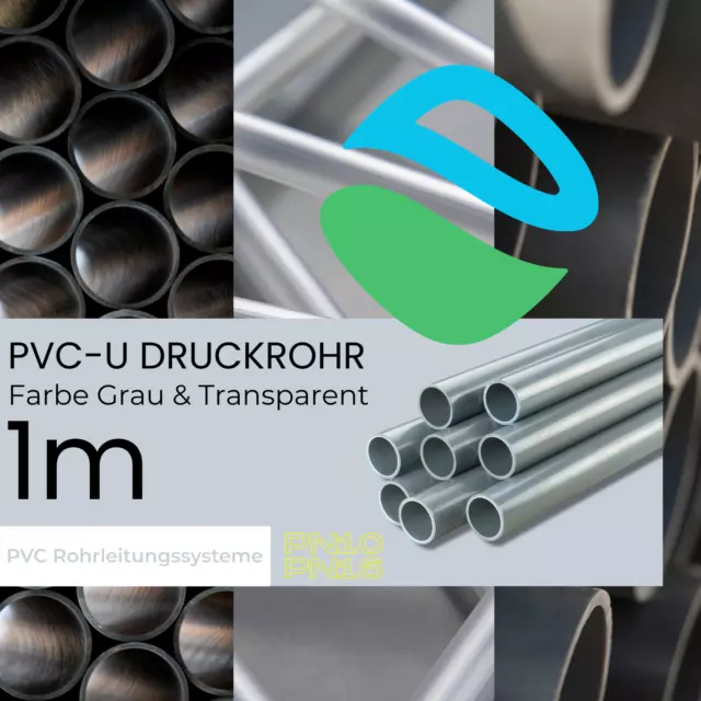 PVC Druckrohr | Transparent | Grau | PN10-16 | Druckrohr für PVC Fittings | EU