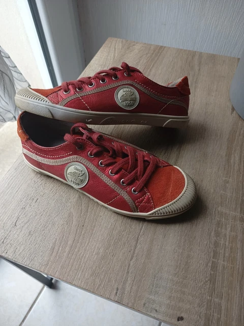 Baskets Rouges Pataugas Pointure 37 Pour Femme - Occasion Très Bon état, Style Sportif Décontracté
