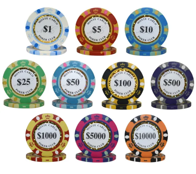 Mrc Poker 650Pcs 14G Monte Carlo Poker Club Poker Chips Set With Alum Case 2