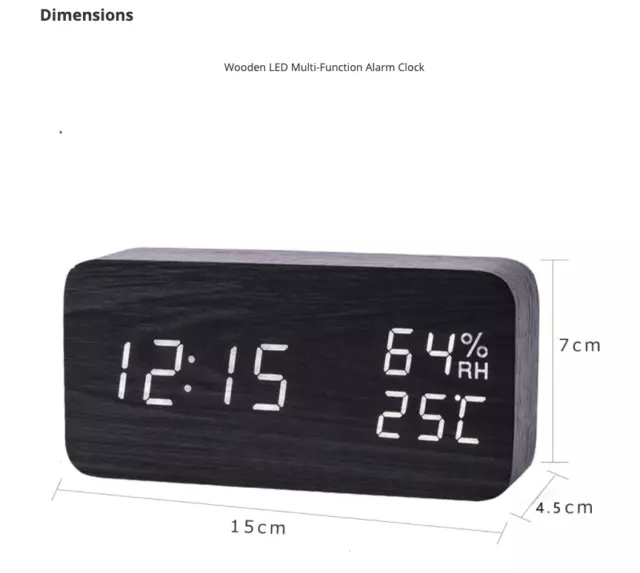 Modern LED Alarm Clock Despertador Temperature Humidity Electronic Desktop