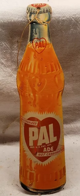 Old Pal Ade Orange Soda Beverage Double Sided Cardboard Advertising Fan Pull