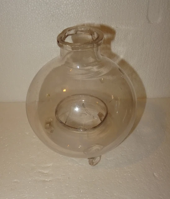 N°1 ANCIEN GOBE MOUCHES EN VERRE TRANSPARENT FIN 19 ème DEBUT 20 ème