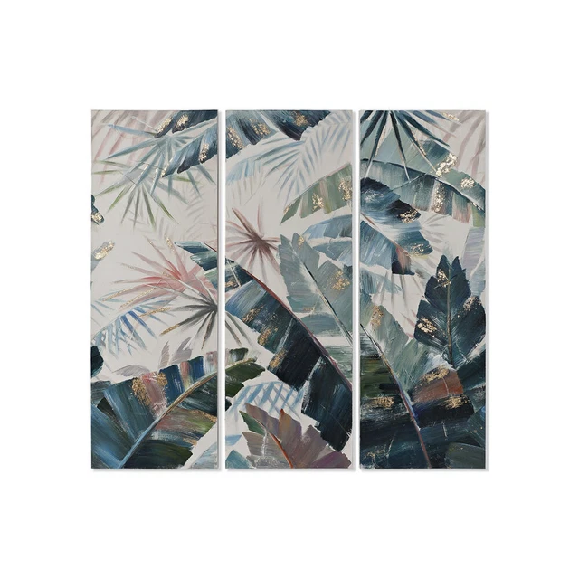 Cadre DKD Home Decor Tropical Feuille d'une plante (30 x 3 x 90 cm) (3 Unités)