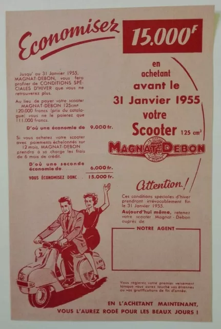 Prospectus Catalogue Brochure Scooter MAGNAT-DEBON 1955