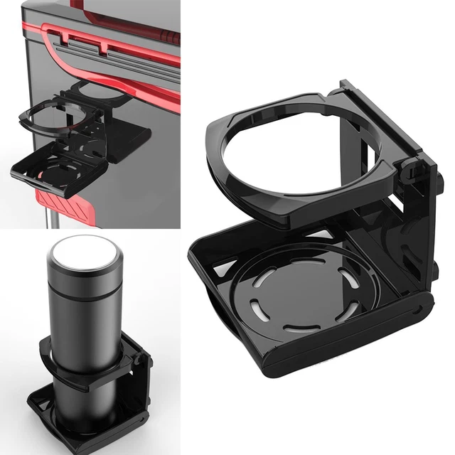 Lot De 2 Porte-gobelets Noirs Pour Voiture - Fixation Sur Vitre Ou Dossier, Diamètre 7,6 Cm
