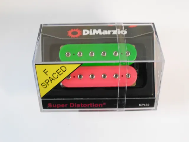 DiMarzio F-spaced Super Distortion Bridge Pink/Green W/Chrome Poles DP 100