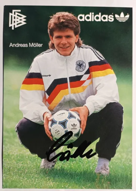 Andreas Möller DFB Schalke Dortmund handsignierte Autogrammkarte 90ziger BVB S04