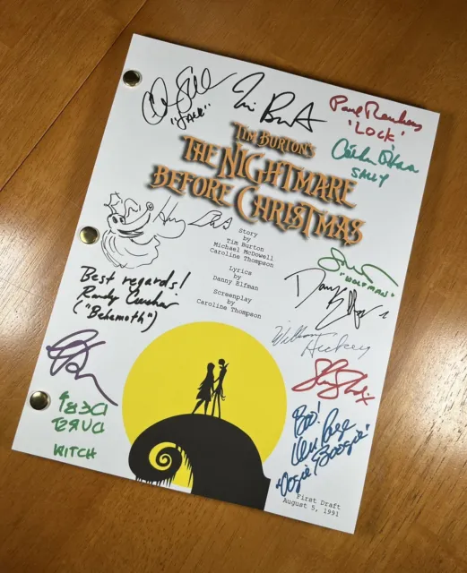 Nightmare Before Christmas Script Cast-Signed - Autograph Reprints - Full Script 3