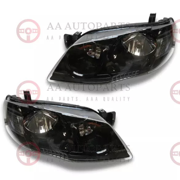 Black Headlights Pair For Ford Falcon BF MK2 XT Brand New Replacement Set