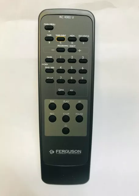 Genuine Original FERGUSON RC 4302 U RC4302U TV VCR REMOTE FV80B FV80