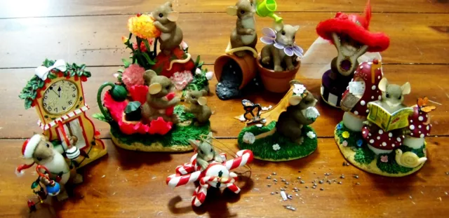 8 Charming Tails figurines Damaged/Repaired