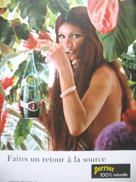 Publicite De Presse Perrier Eau 100%  Naturelle  French Ad 1974