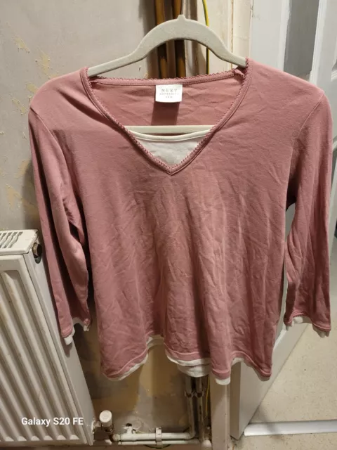 Ladies pink Next maternity size 12 long sleeved top