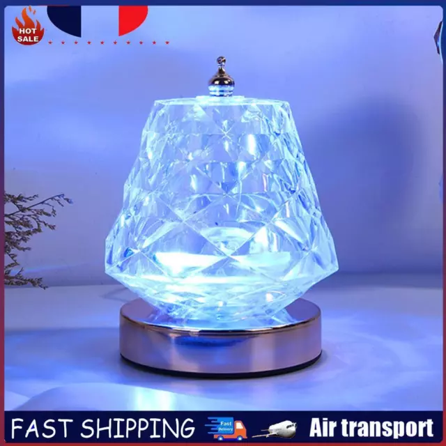 LED Crystal Night Light Acrylic Water Ripple Projection Lamp (Colorful Light) FR