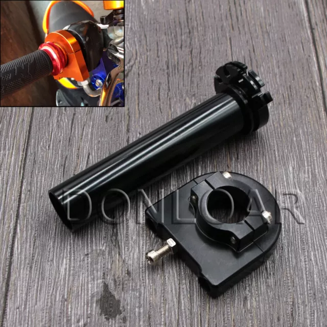 CNC Aluminum Universal Motorcycle Twist Throttle Assembly 7/8" 22mm Black