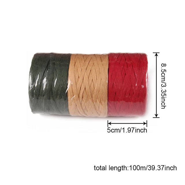 6 Rolls Raffia Paper Ribbon Arts 100m Packing Cord Craft Projects Gift Weaving