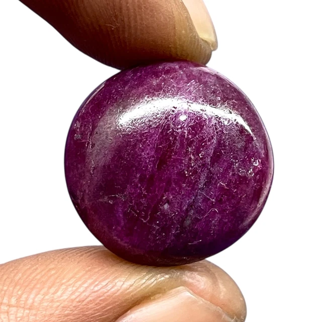 Rubis Naturel Rond Cabochon - 2,10 Carats - Couleur Rouge Sang - Transparent - Pour Création De Bijoux