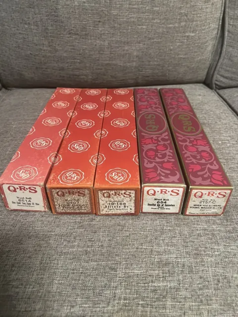 Vintage QRS Piano Word Roll's ~ Lot Of 5