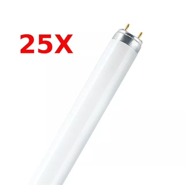 25x Lámpara Fluorescente 18W 830 Blanco Cálido de Neón 60cm T8 G13 Tubo